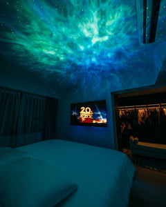 Galaxycove nova projector bedroom starry turquoise lights stars netflix and chill