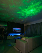 Load image into Gallery viewer, Galaxycove nova projector living room movie night green lights stars
